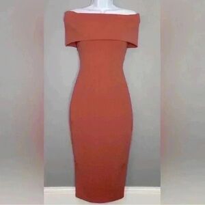 Elegant Off-Shoulder Mini Dress in Rust